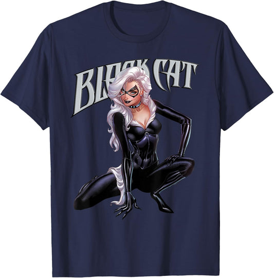 Marvel Spider-Man Black Cat Felicia Hardy T-Shirt - T-Shirt | Navy