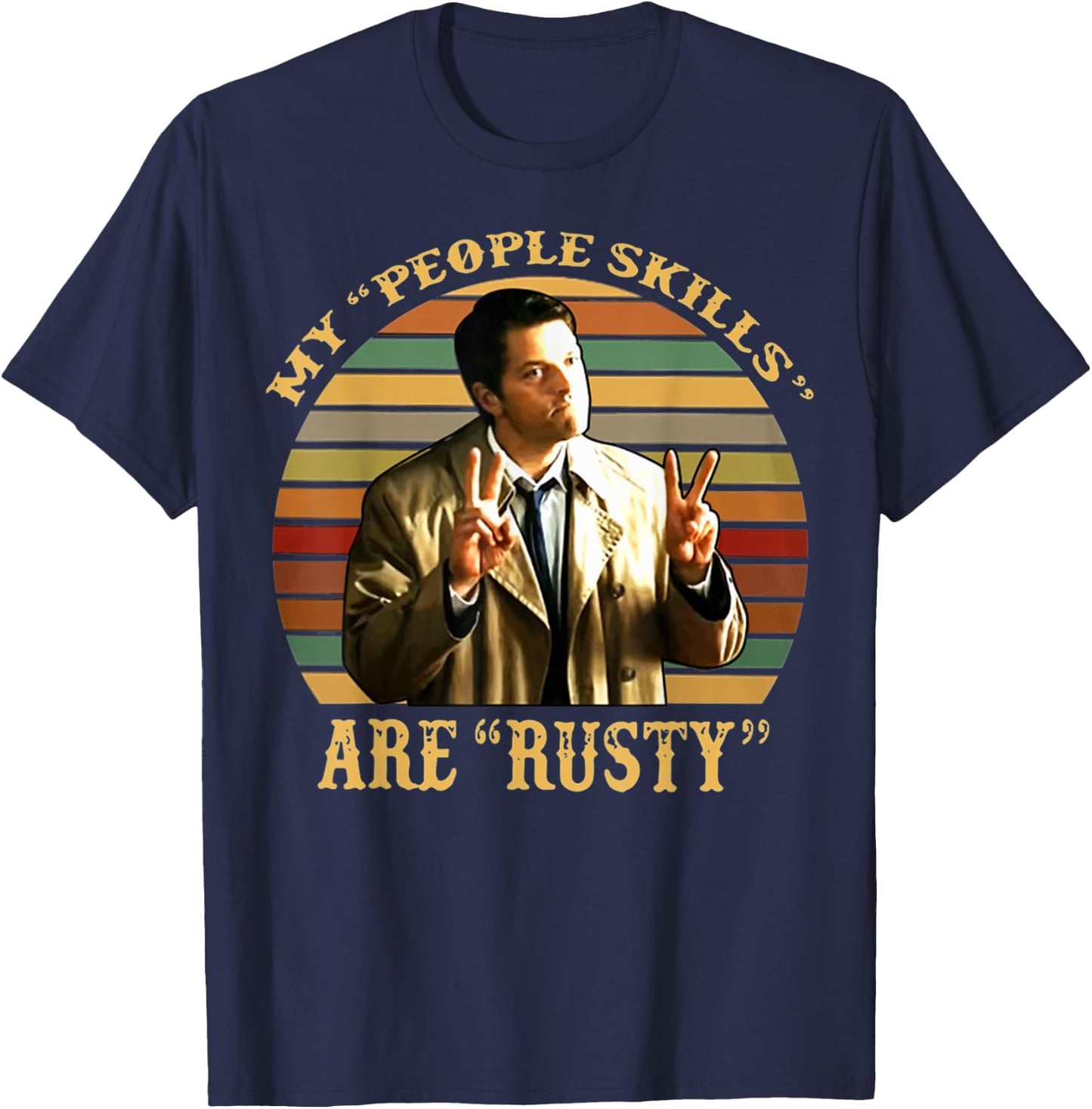 My People Skills are Rusty Vintage T-Shirt - T-Shirt | Navy