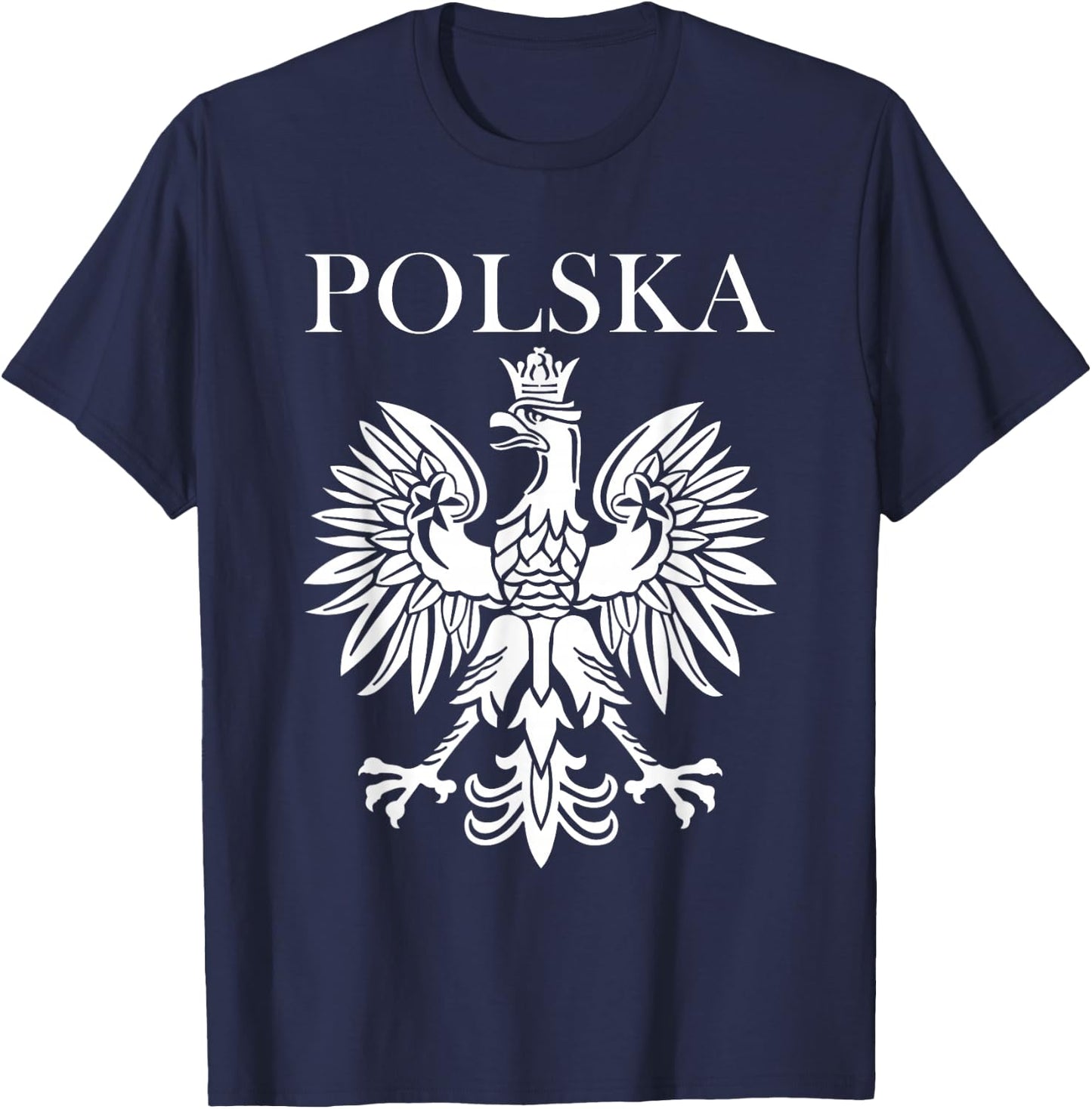 Polska Poland Polish Pride White Eagle Patriotic T-Shirt - T-Shirt | Navy
