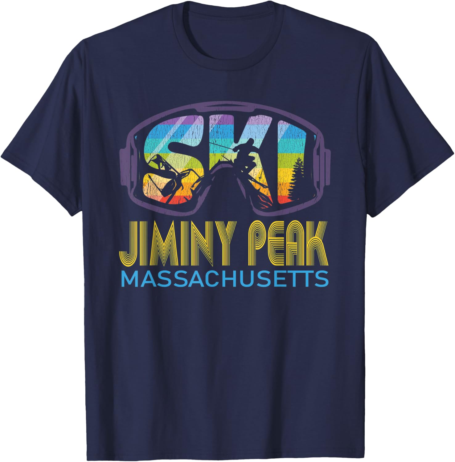 Ski Jiminy Peak Massachusetts Skiing Vacation T-Shirt - T-Shirt | Navy