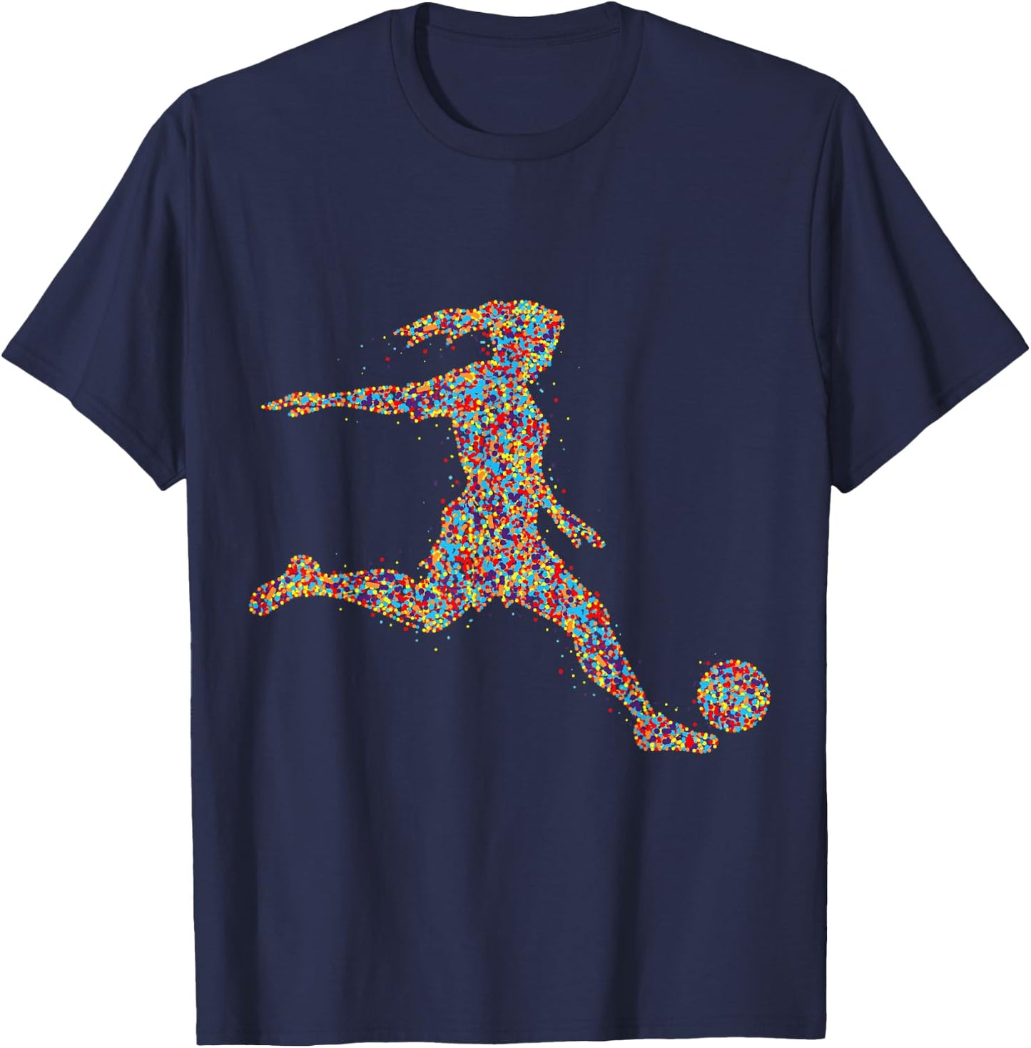 Soccer Women Girl Player T-Shirt - T-Shirt | Navy
