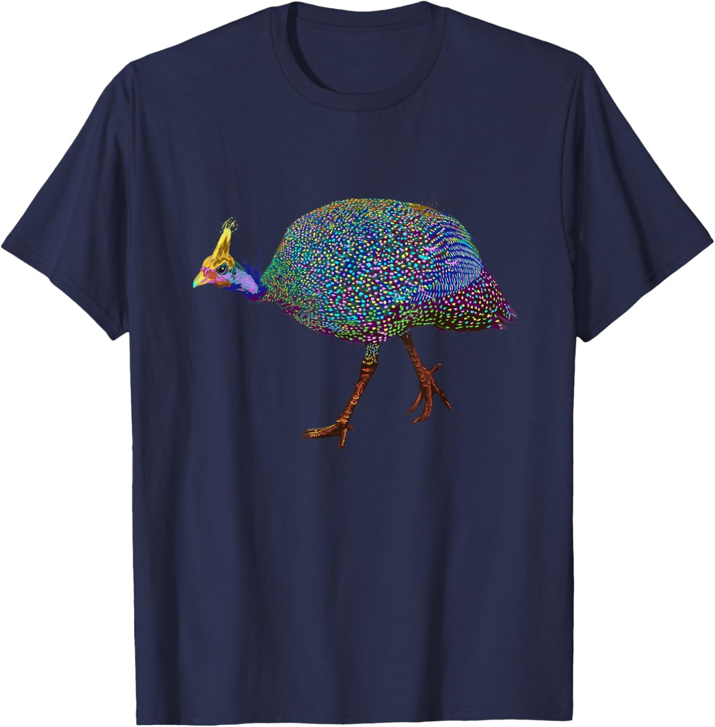 Splash Pearl Hen Guinea Fowl T-Shirt - T-Shirt | Navy