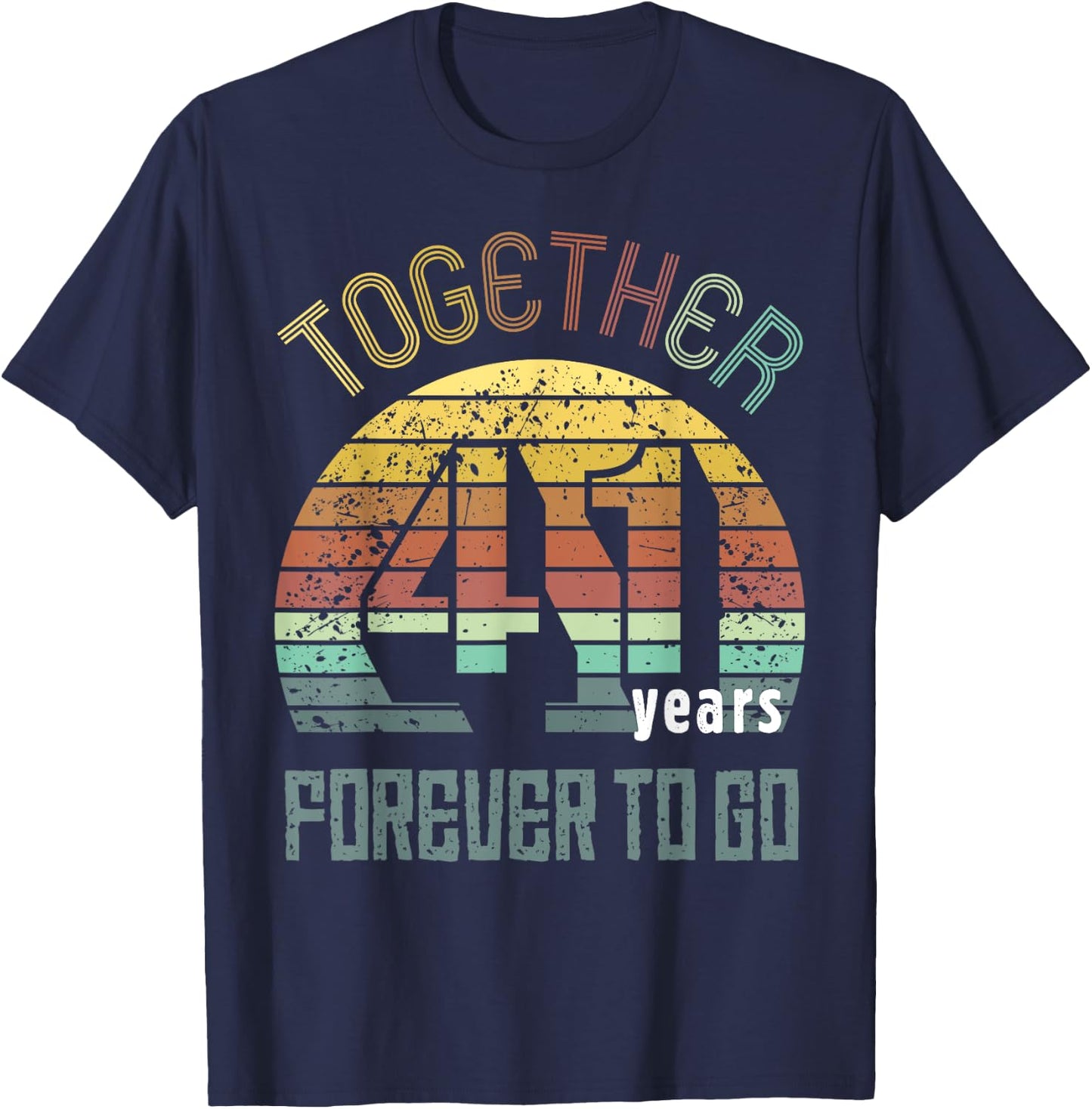 41st Years Wedding Anniversary Gifts For Couples Matching 41 T-Shirt - T-Shirt | Navy