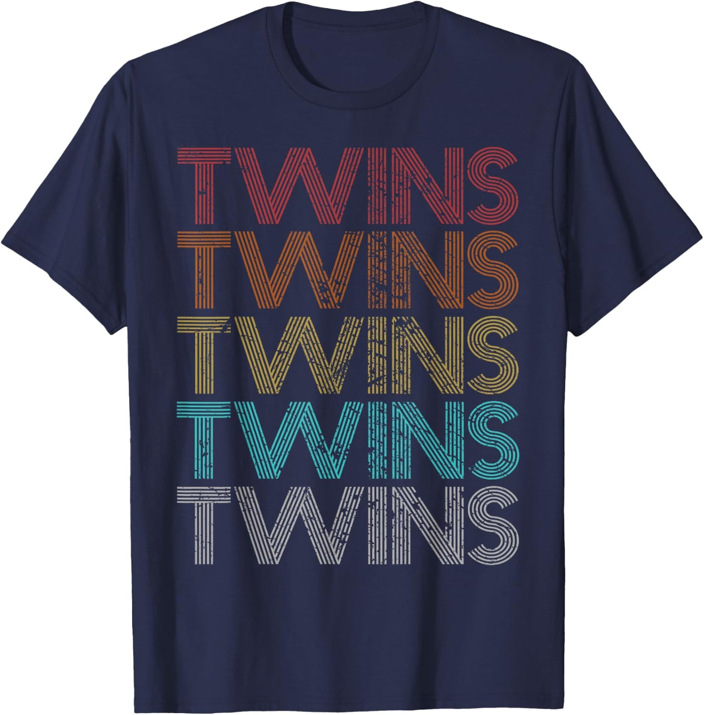 Retro Vintage Twins T-Shirt - T-Shirt | Navy