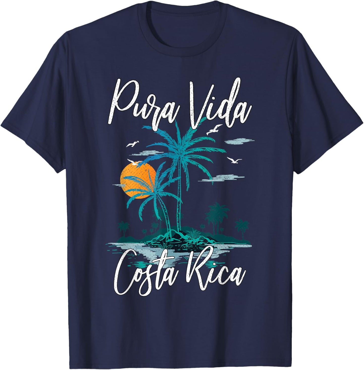 Vintage Family Vacation Costa Rica Pura Vida Beach T-Shirt - T-Shirt | Navy