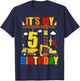 It's My 5th Birthday Construction Excavator Birthday Boys T-Shirt - T-Shirt | Navy