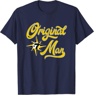 Original Man Allah 7 Logo Crescent Star 5 percent T-Shirt - T-Shirt | Navy