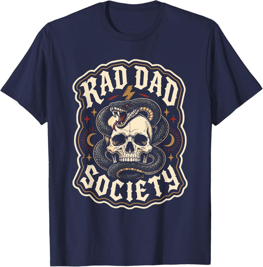 Rad Dad Society Fathers Day Husband Daddy Cool Dad Club Men T-Shirt - T-Shirt | Navy