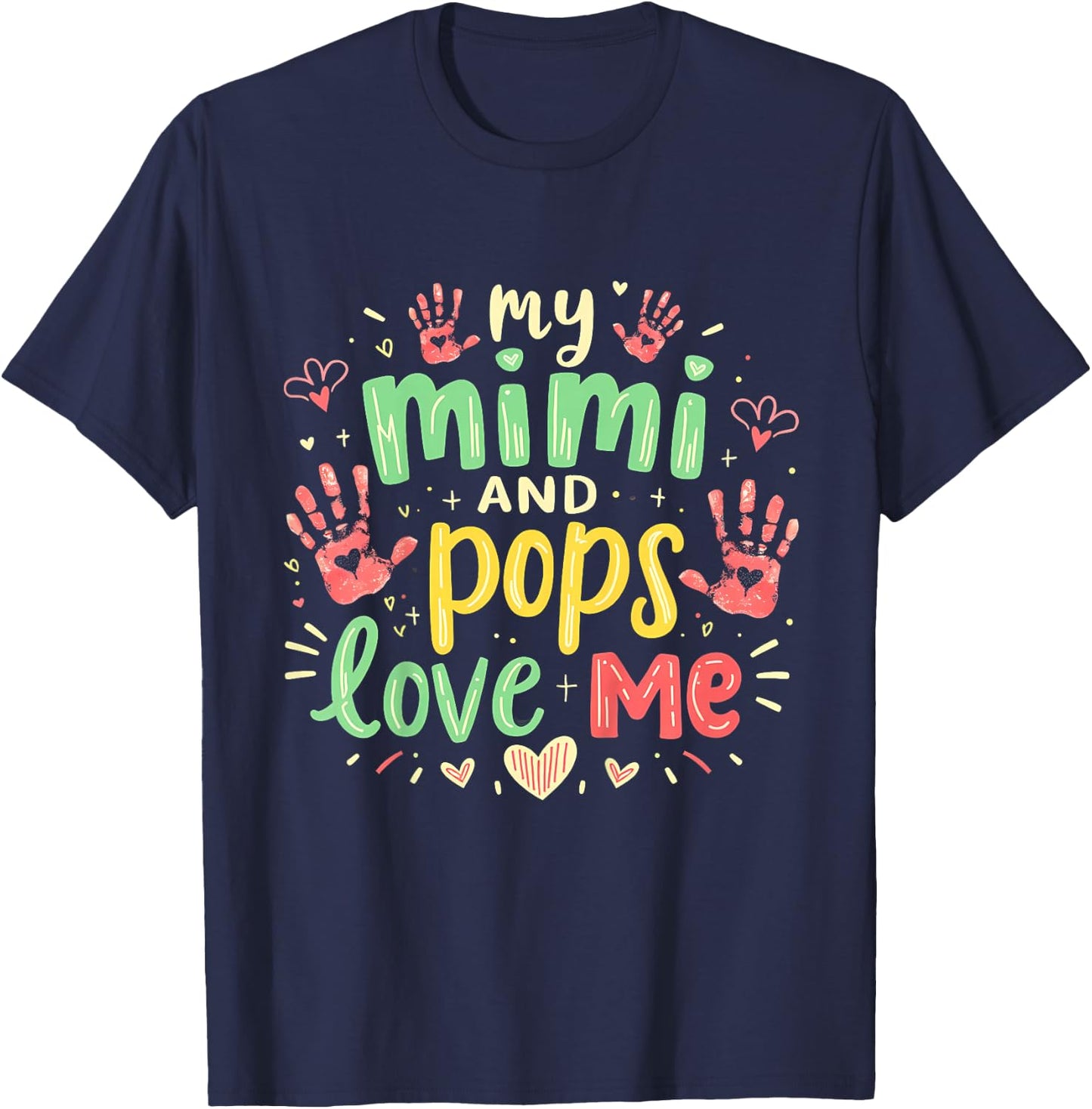 Kids My Mimi and Pops Granddaughter & Grandson T-Shirt - T-Shirt | Navy