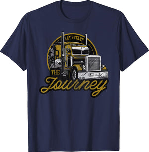 Vintage Driver 18 Wheel Trucker T-Shirt - T-Shirt | Navy