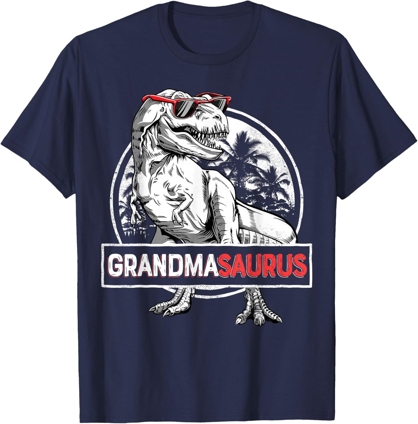 Grandmasaurus T rex Dinosaur Grandma Saurus Mother's Family T-Shirt - T-Shirt | Navy