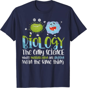 Multiplication and Division mean the same biology T-Shirt - T-Shirt | Navy
