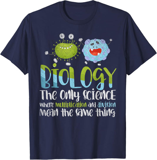 Multiplication and Division mean the same biology T-Shirt - T-Shirt | Navy