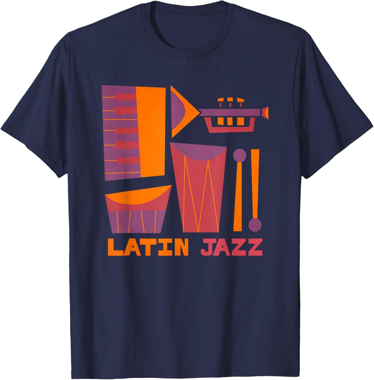 Latin Jazz Music Vintage T-Shirt - T-Shirt | Navy