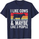 Farm I Like Cows And Maybe Like 3 People T-Shirt - T-Shirt | Navy
