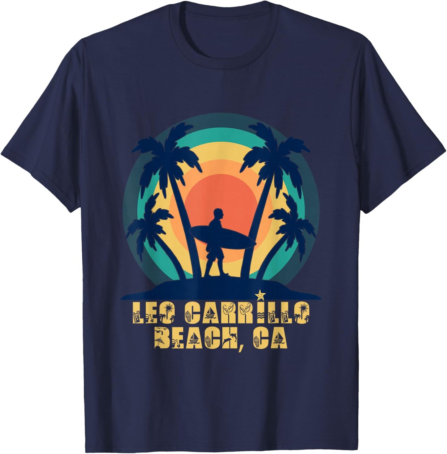 Leo Carrillo Beach CA, California Beach Lover T-Shirt - T-Shirt | Navy