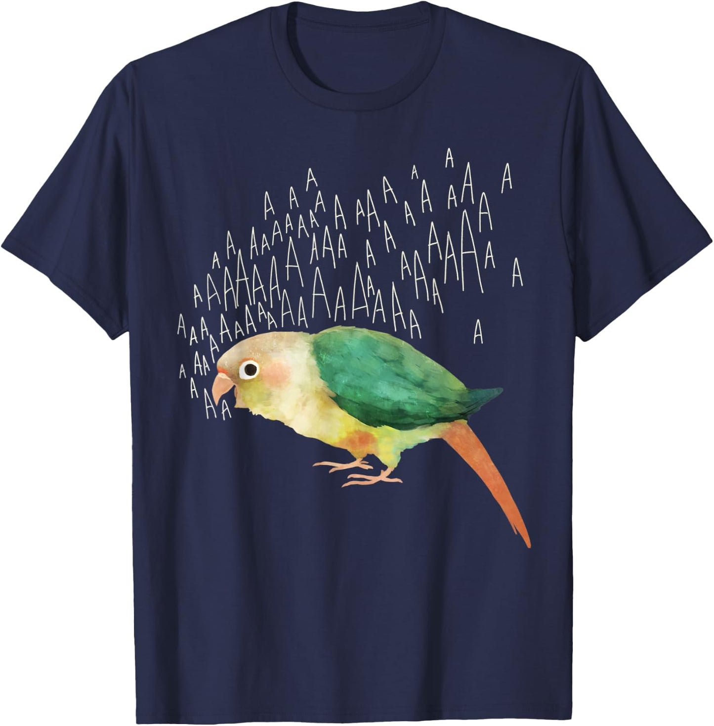 Screaming Turquoise Pineapple Green Cheek Conure T-Shirt - T-Shirt | Navy