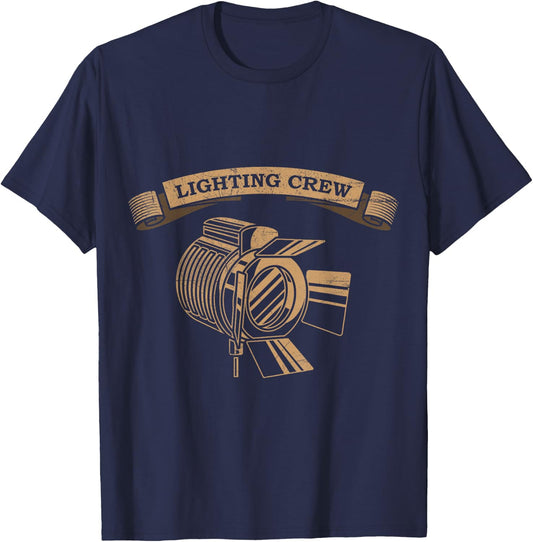 FILM LIGHTING CREW Theatre Lighting Technician Stage T-Shirt - T-Shirt | Navy