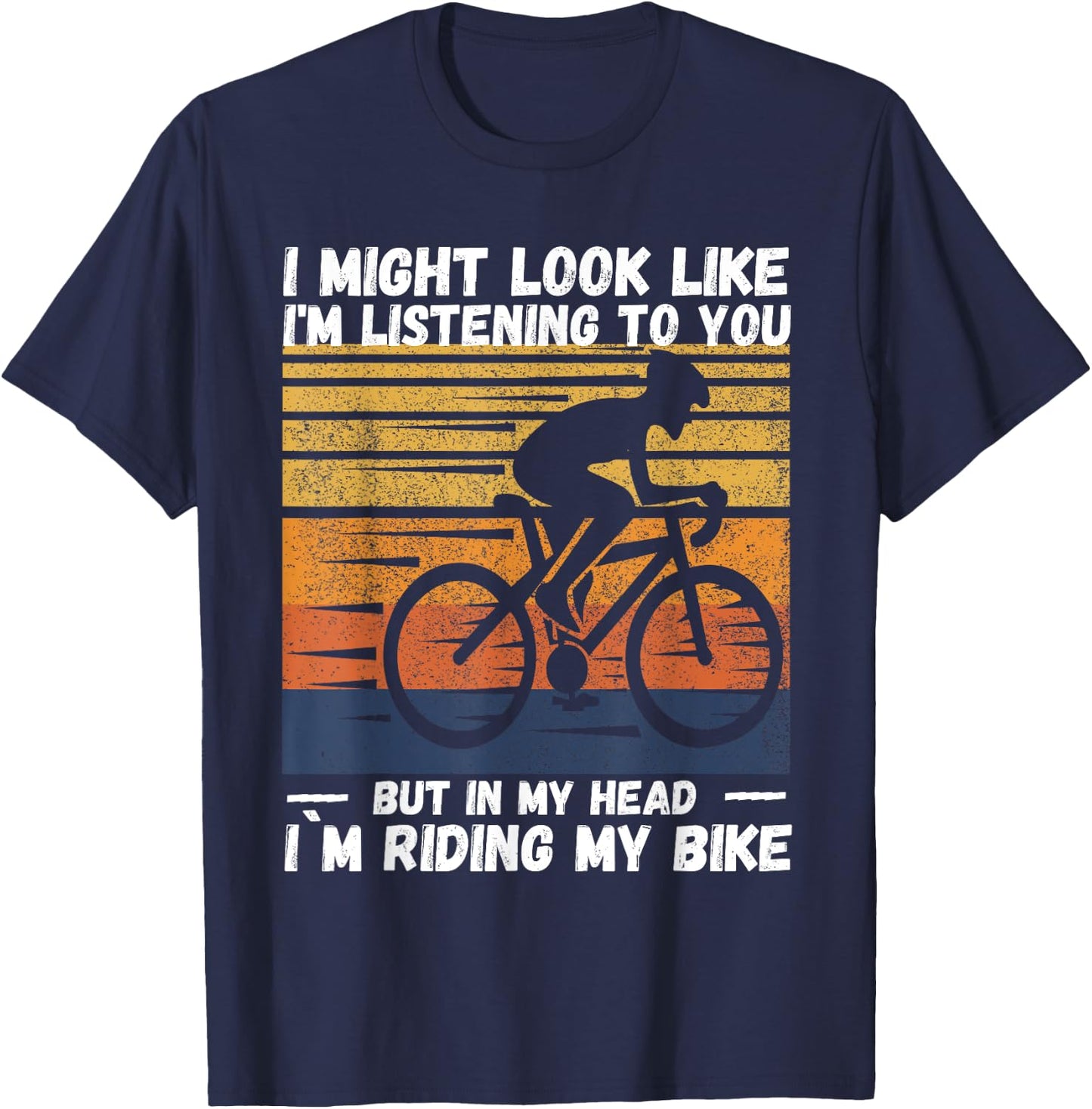 I Might Look Like I'm Listening To You But In My Head Riding T-Shirt - T-Shirt | Navy