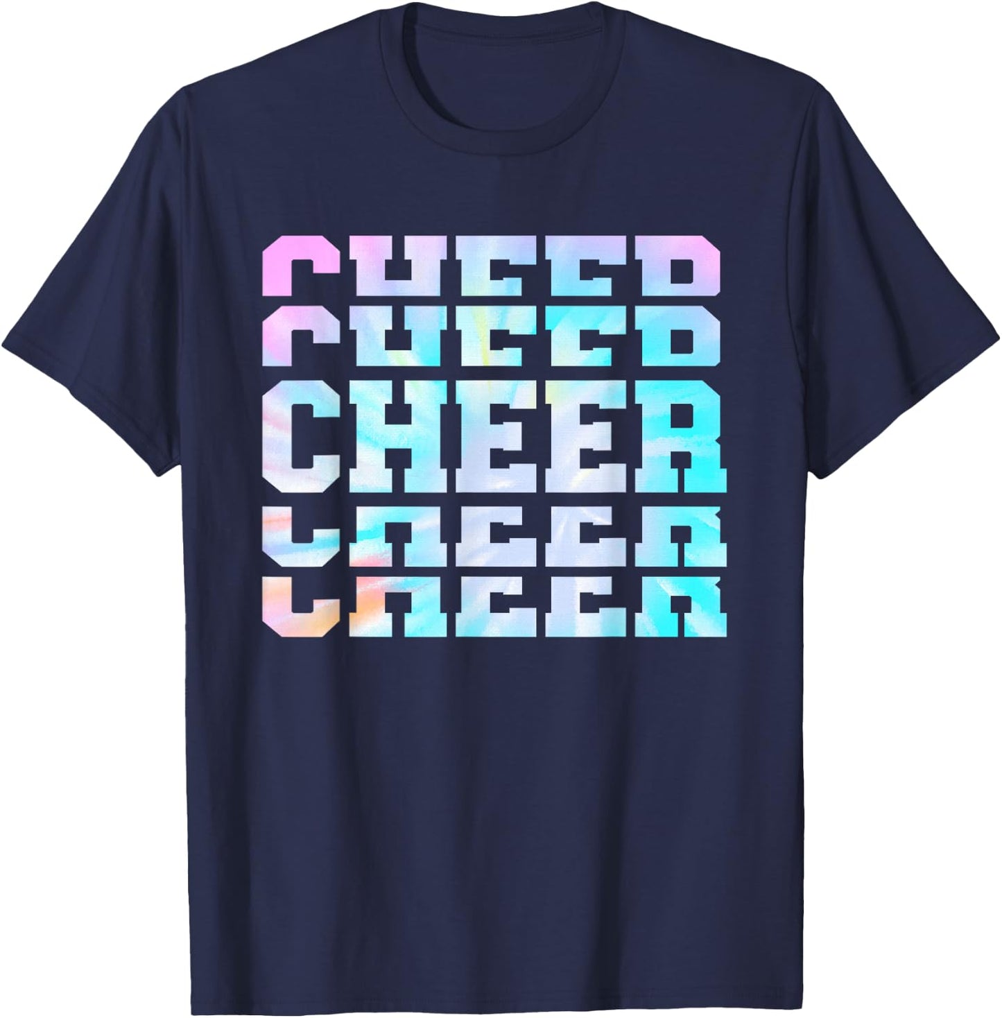 Tie Dye Cheerleading for Cheerleader Squad Girl BFF Cheer T-Shirt - T-Shirt | Navy