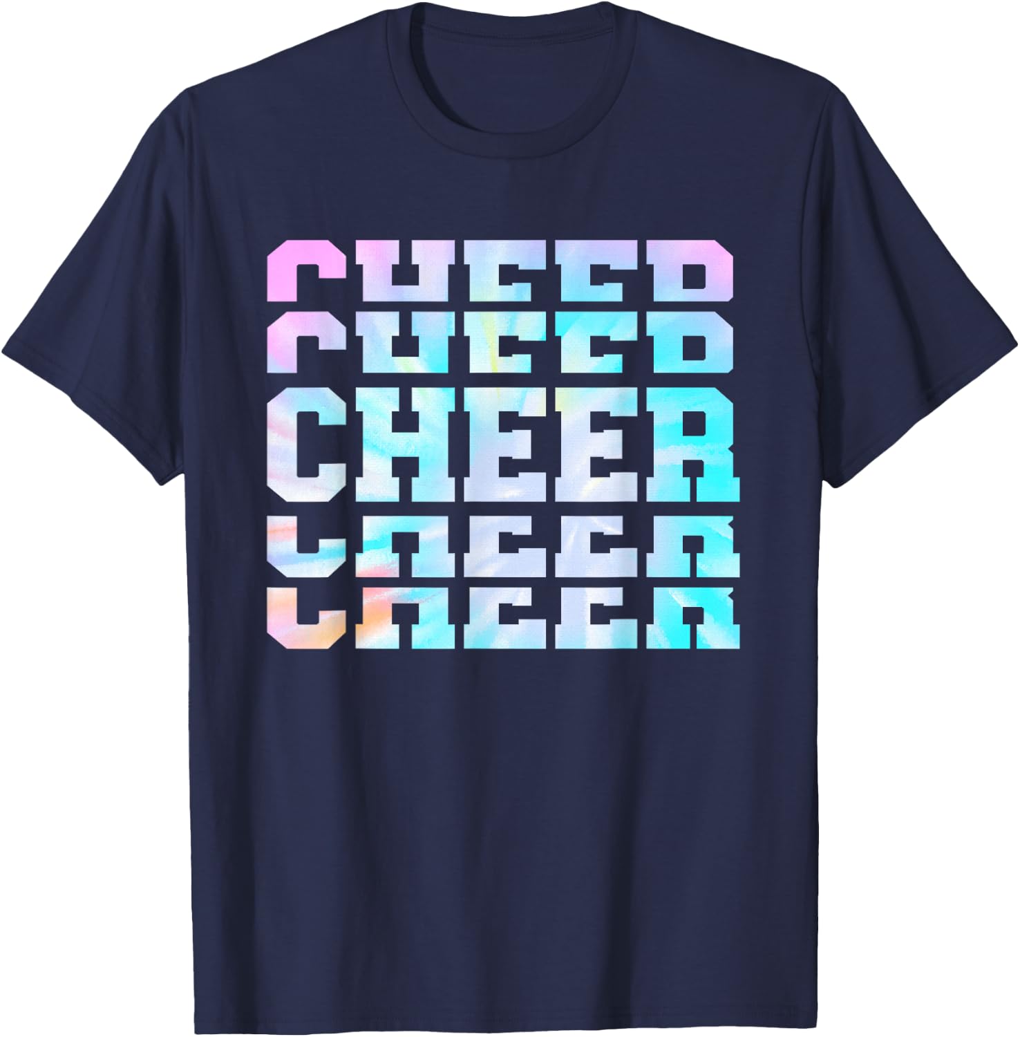 Tie Dye Cheerleading for Cheerleader Squad Girl BFF Cheer T-Shirt - T-Shirt | Navy
