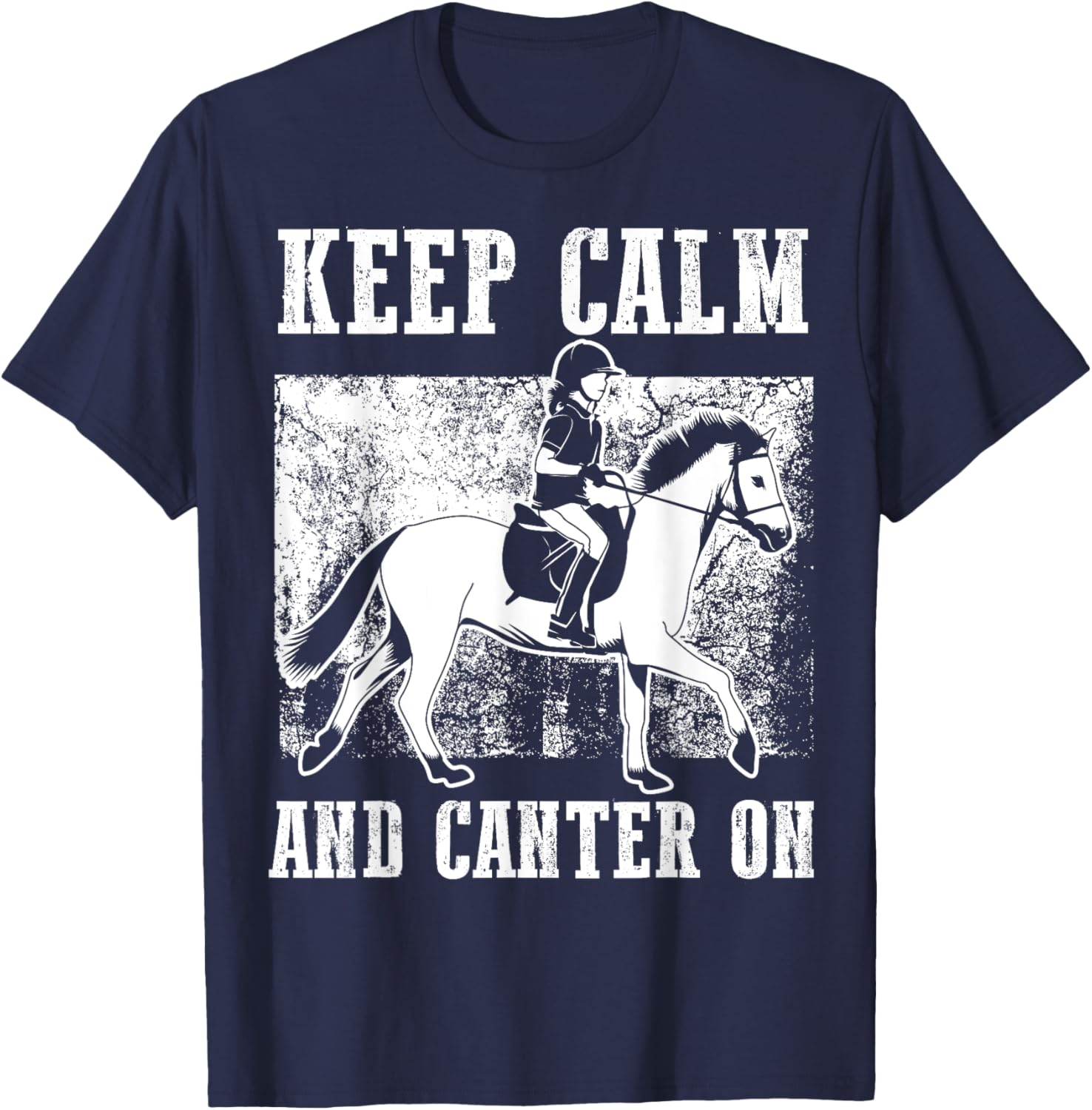Keep Calm And Canter On | Special Horse Lovers Gift T-Shirt - T-Shirt | Navy