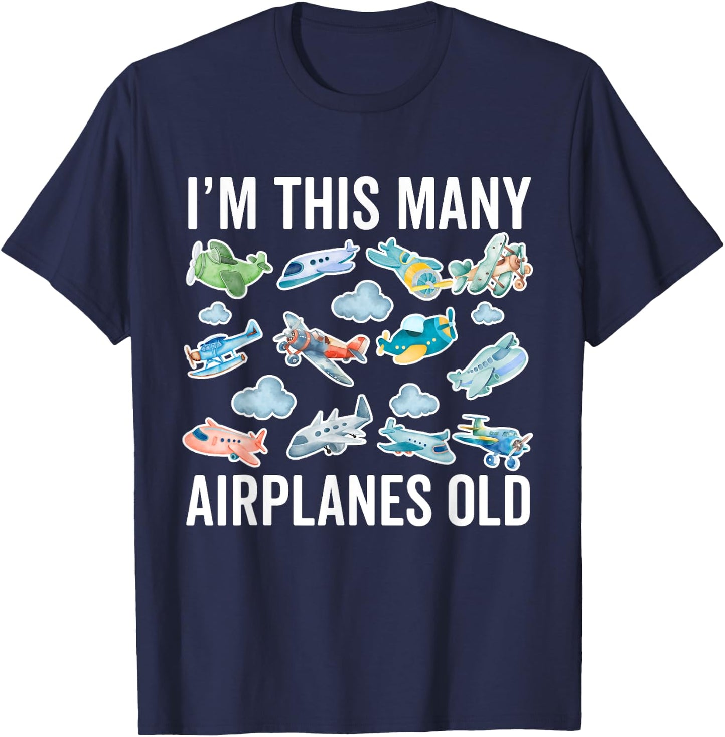 12 Years Old Airplanes 12th Birthday Pilot Boy Aeroplane T-Shirt - T-Shirt | Navy