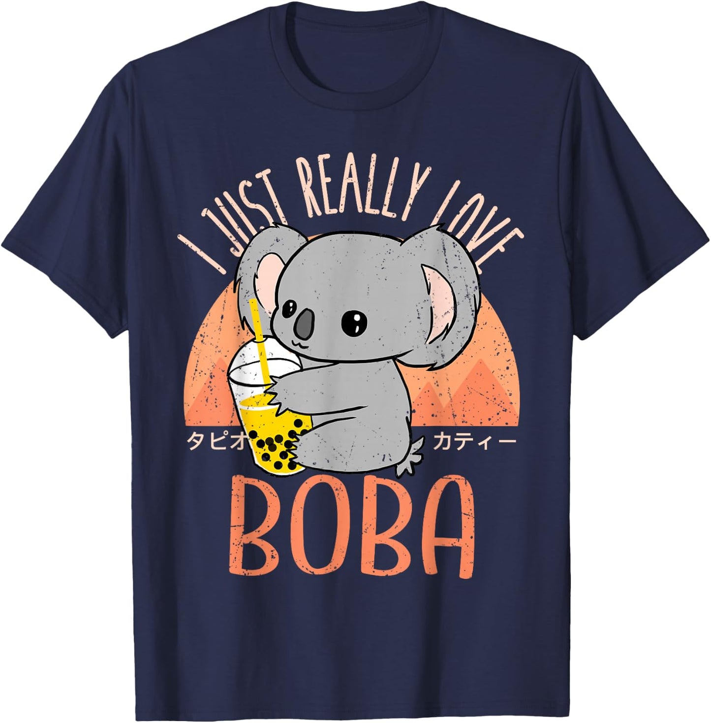 Kawaii Koala I Just Love Boba Bubble Tea T-Shirt - T-Shirt | Navy