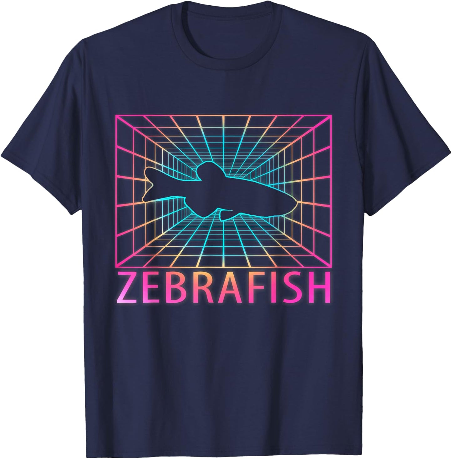 Zebrafish Retro Fish Gift T-Shirt - T-Shirt | Navy