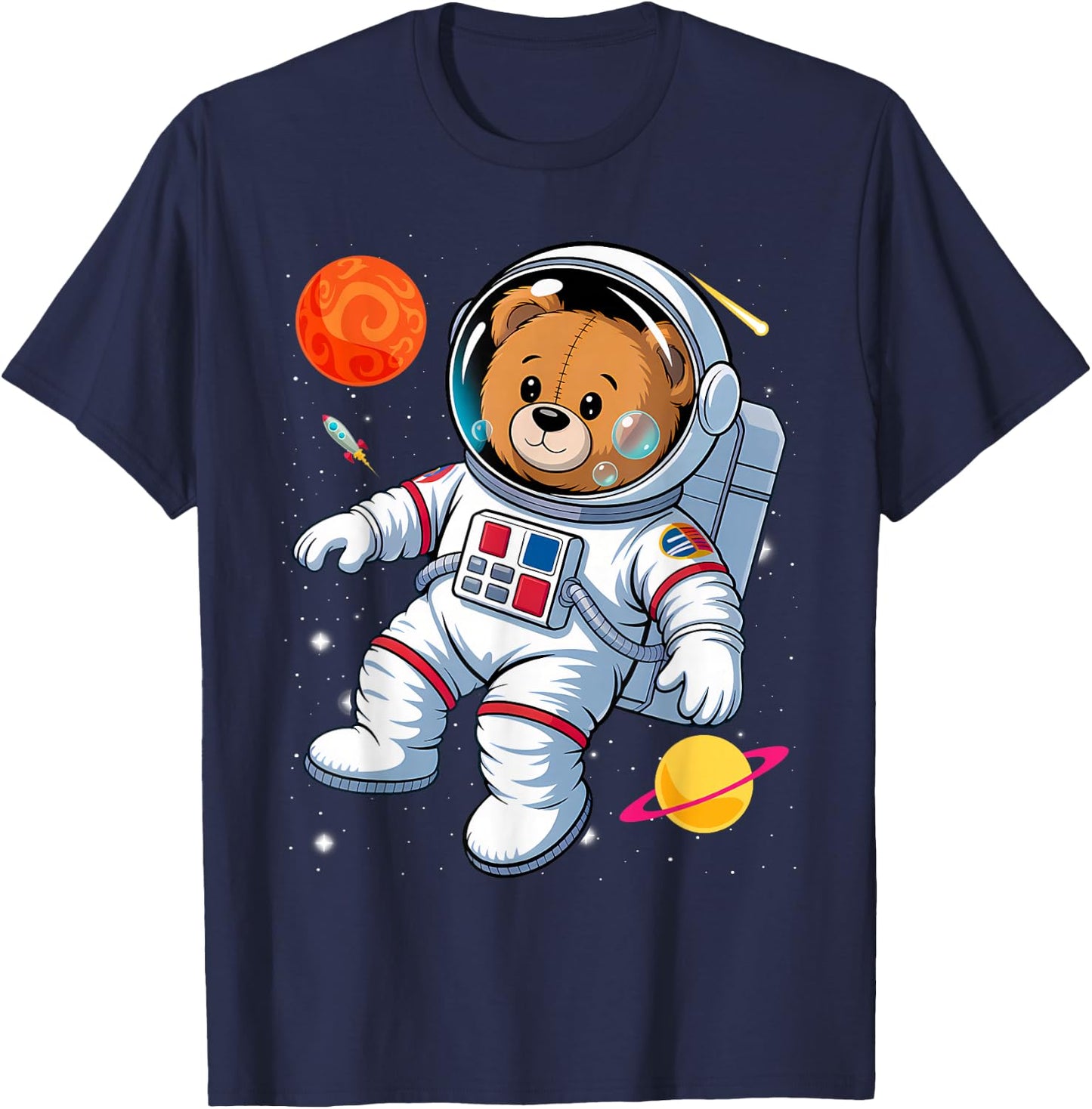 Funny Space Teddy Costume for Bear and Astronaut Lovers T-Shirt - T-Shirt | Navy