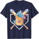 Baseball 8 Year Old Ice Cream Drip 8th Birthday Boy 8 T-Shirt - T-Shirt | Navy