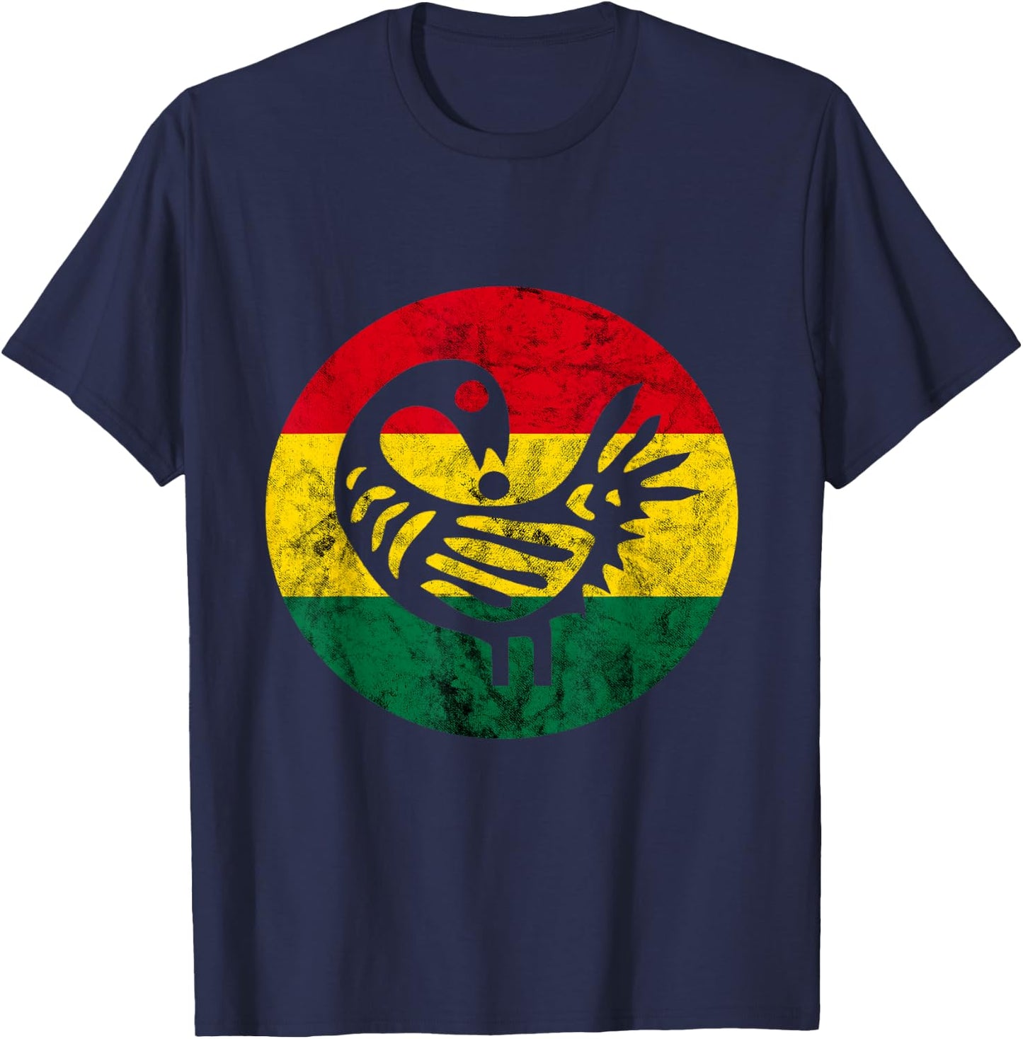 Sankofa Learn From The Past African Bird Black History T-Shirt - T-Shirt | Navy