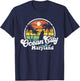 Ocean City Maryland Beach Vacation Retro Surfing Summer Gift T-Shirt - T-Shirt | Navy