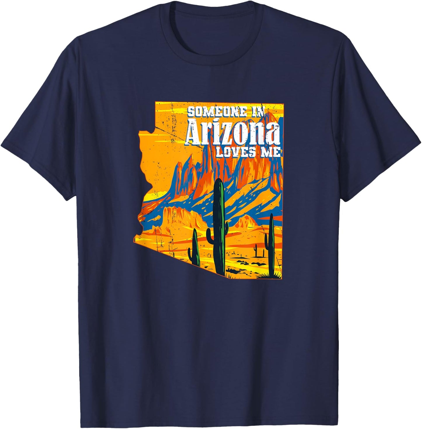 Someone In Arizona Loves Me Vintage Retro US State T-Shirt - T-Shirt | Navy