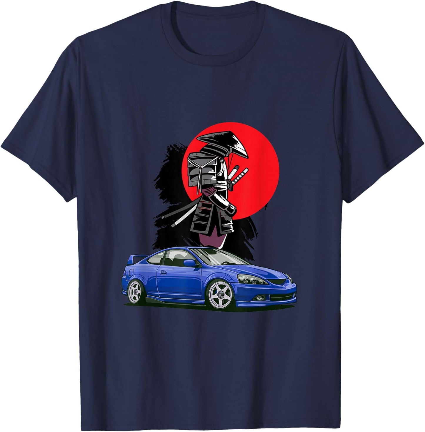 JDM RSX Car Tuning Japan Samurai Sun Drift T-Shirt - T-Shirt | Navy