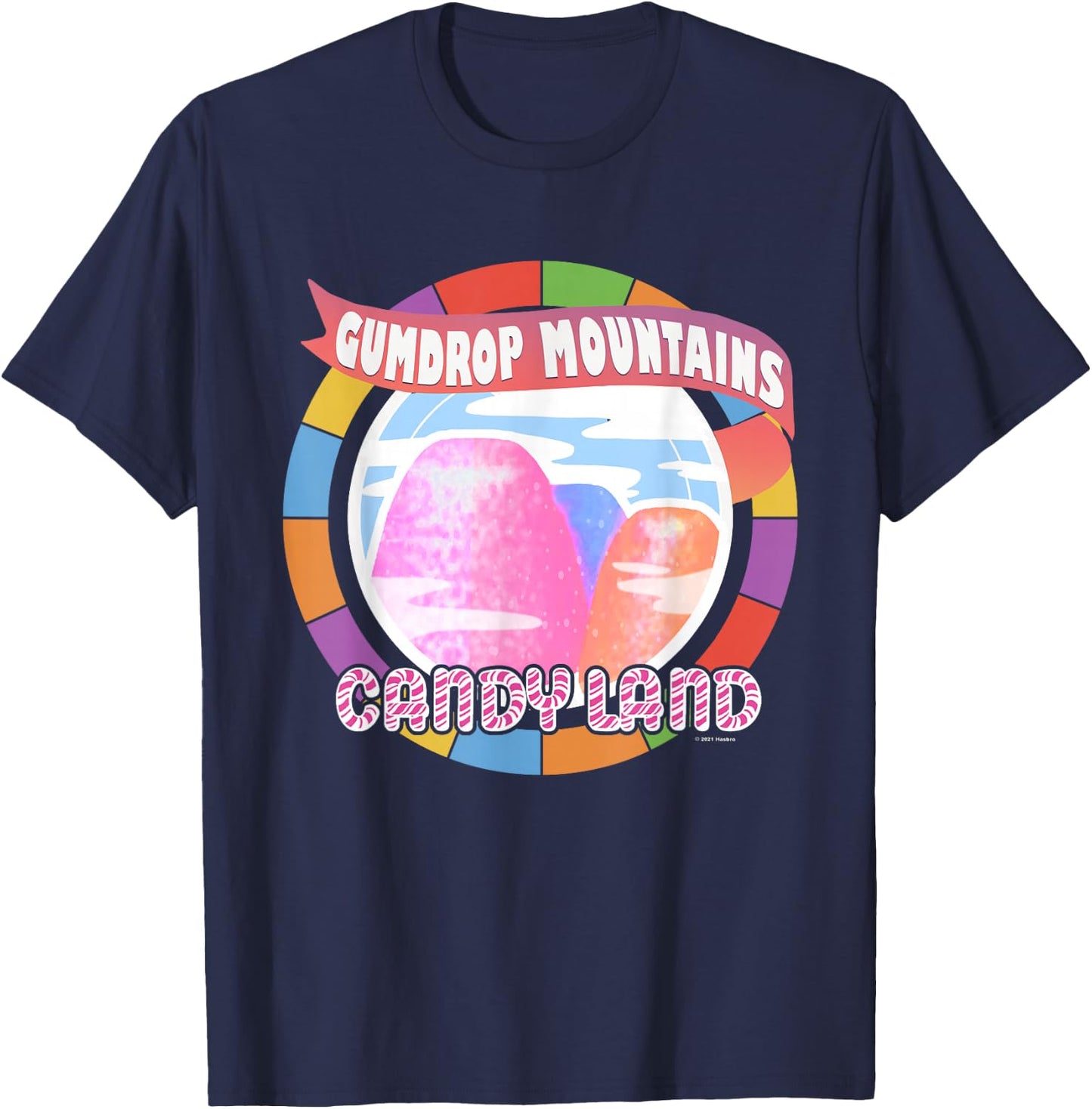 Candy Land Delicious Gumdrop Mountains T-Shirt - T-Shirt | Navy
