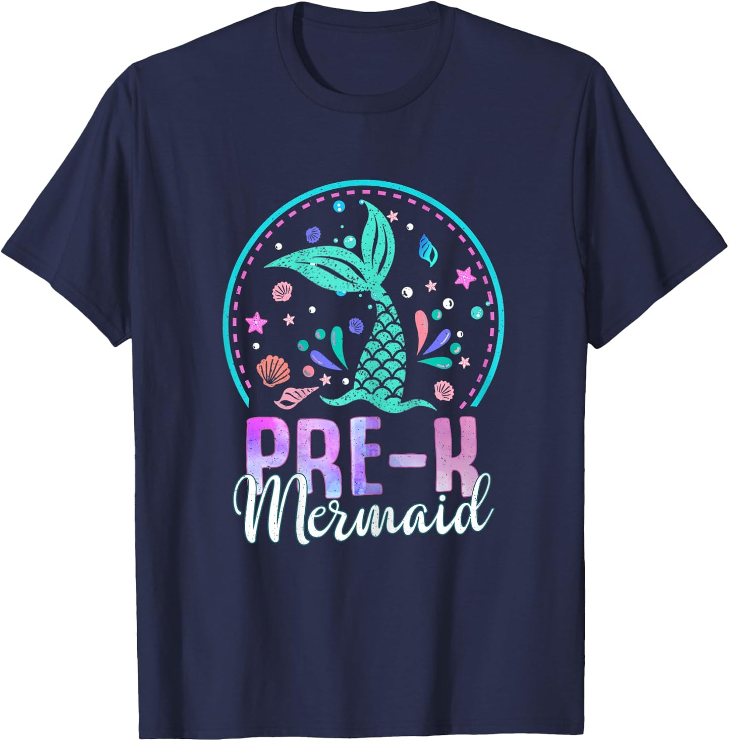 Pre Kinder Mermaid Teacher Students Girls Back To School Kid T-Shirt - T-Shirt | Navy
