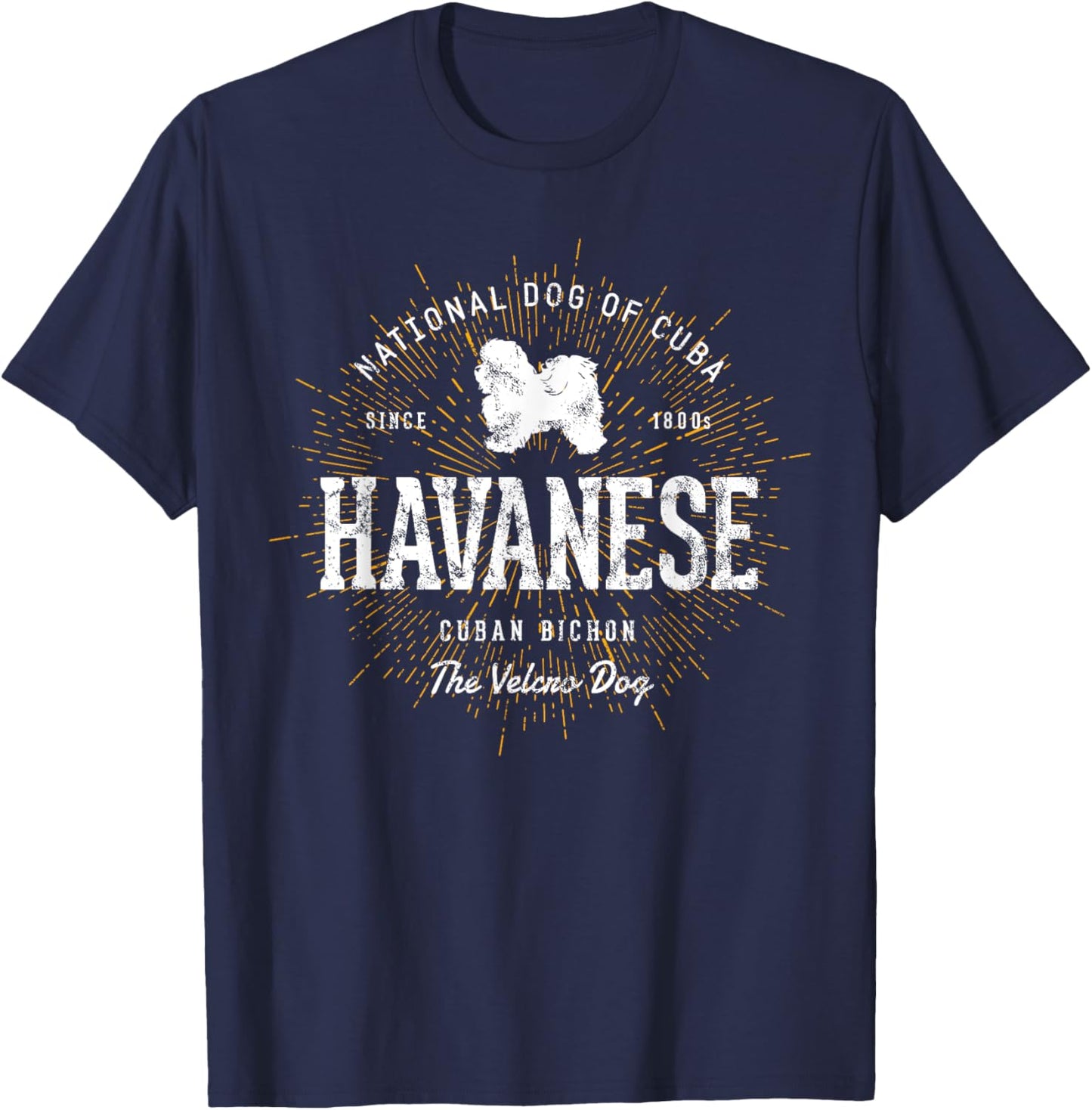 Vintage Style Retro Havanese T-Shirt - T-Shirt | Navy