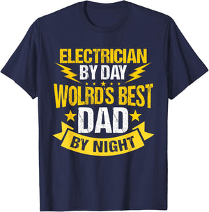 Electrician Dad Electronics Technician Electrical Repairman T-Shirt - T-Shirt | Navy