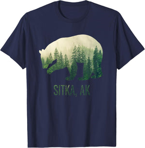 Sitka Bear Southeast Alaska Tongass Wildlife T-Shirt - T-Shirt | Navy