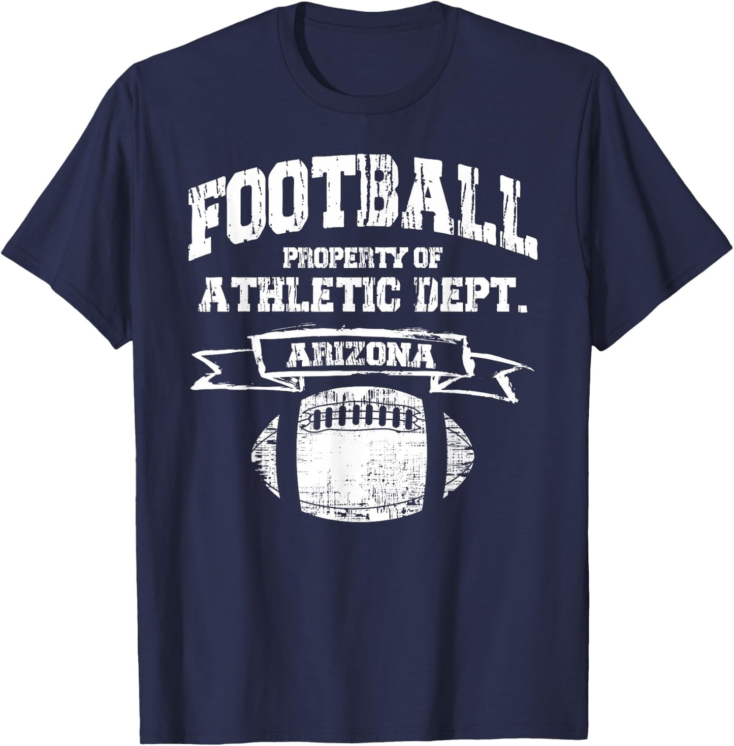Arizona Football Property Of Athletic Dept. Retro Grunge T-Shirt - T-Shirt | Navy