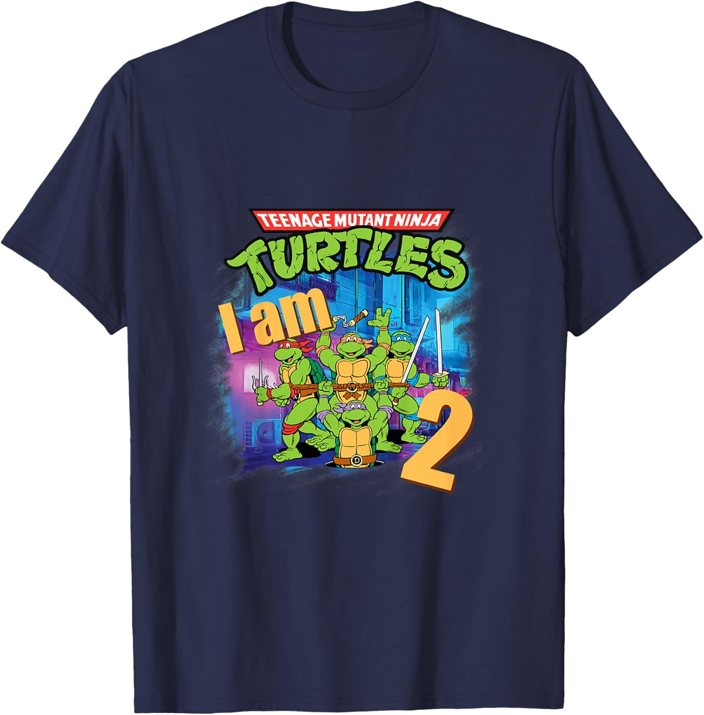 Mademark x Teenage Mutant Ninja Turtles - Kids Original Teenage Mutant Ninja Turtles Second Birthday 2 2nd T-Shirt - T-Shirt | Navy