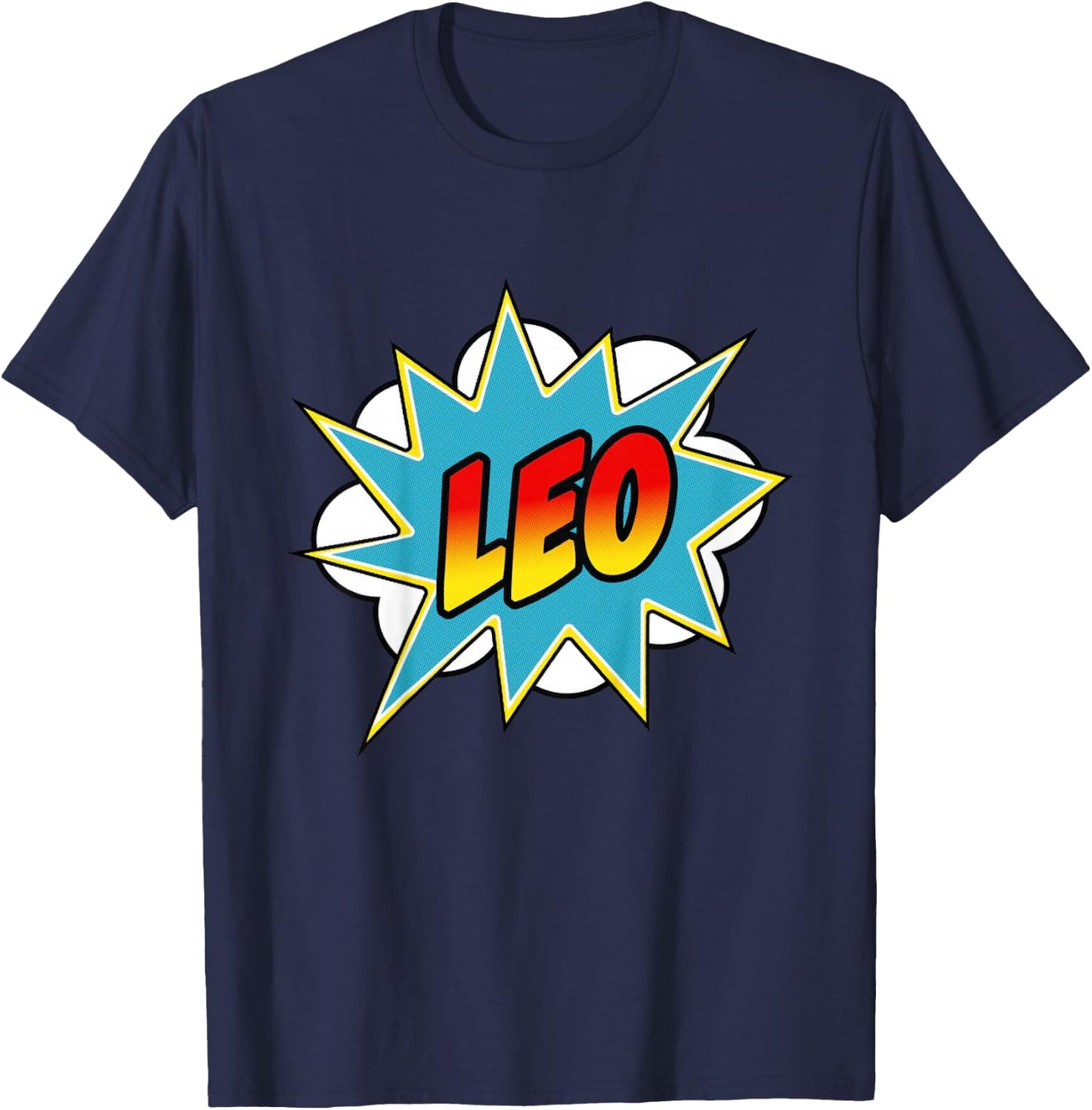 Kids Boys Leo Comic Book Superhero Name T-Shirt - T-Shirt | Navy