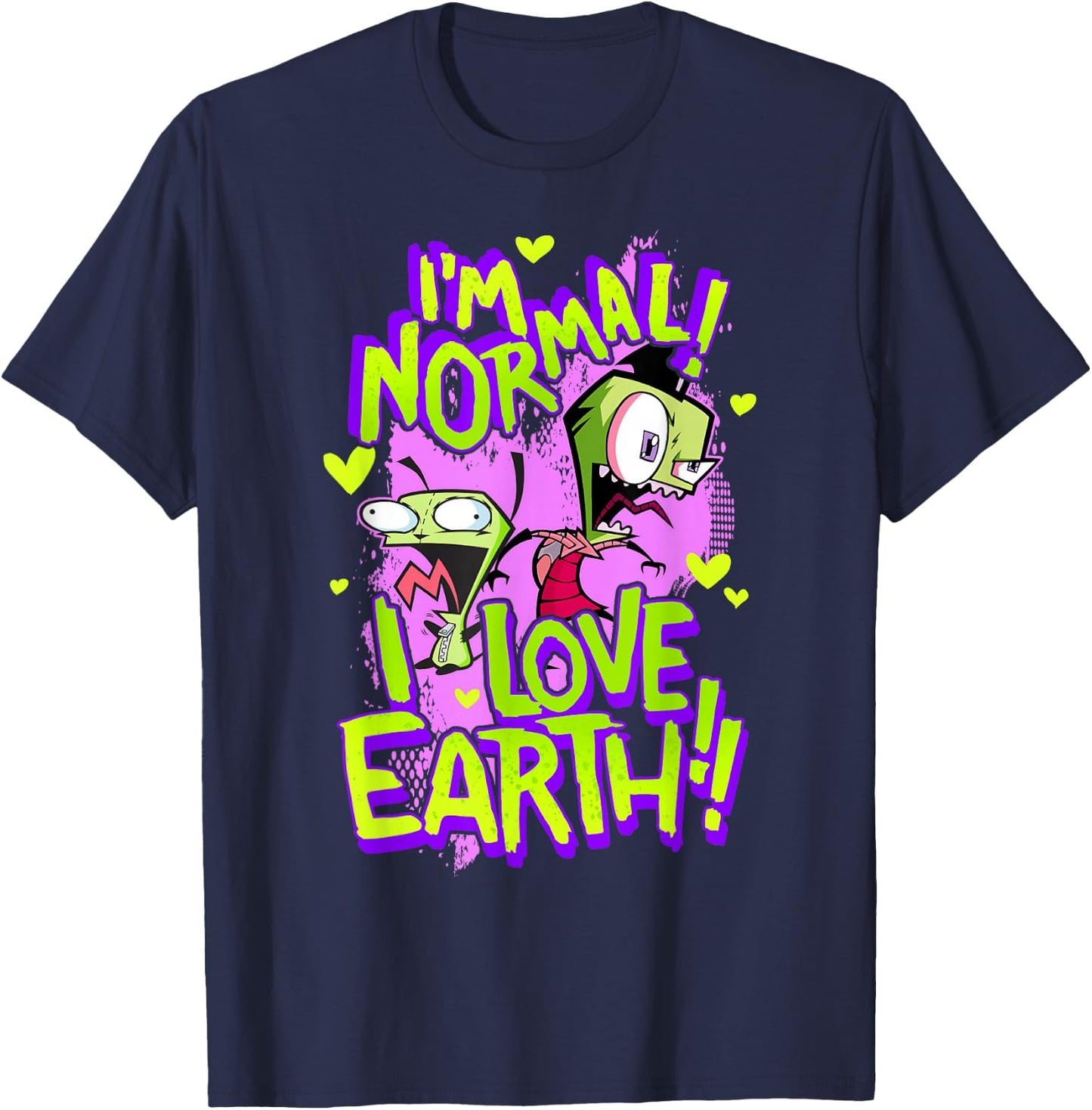 Invader Zim I'm Normal I Love Earth Day T-Shirt - T-Shirt | Navy