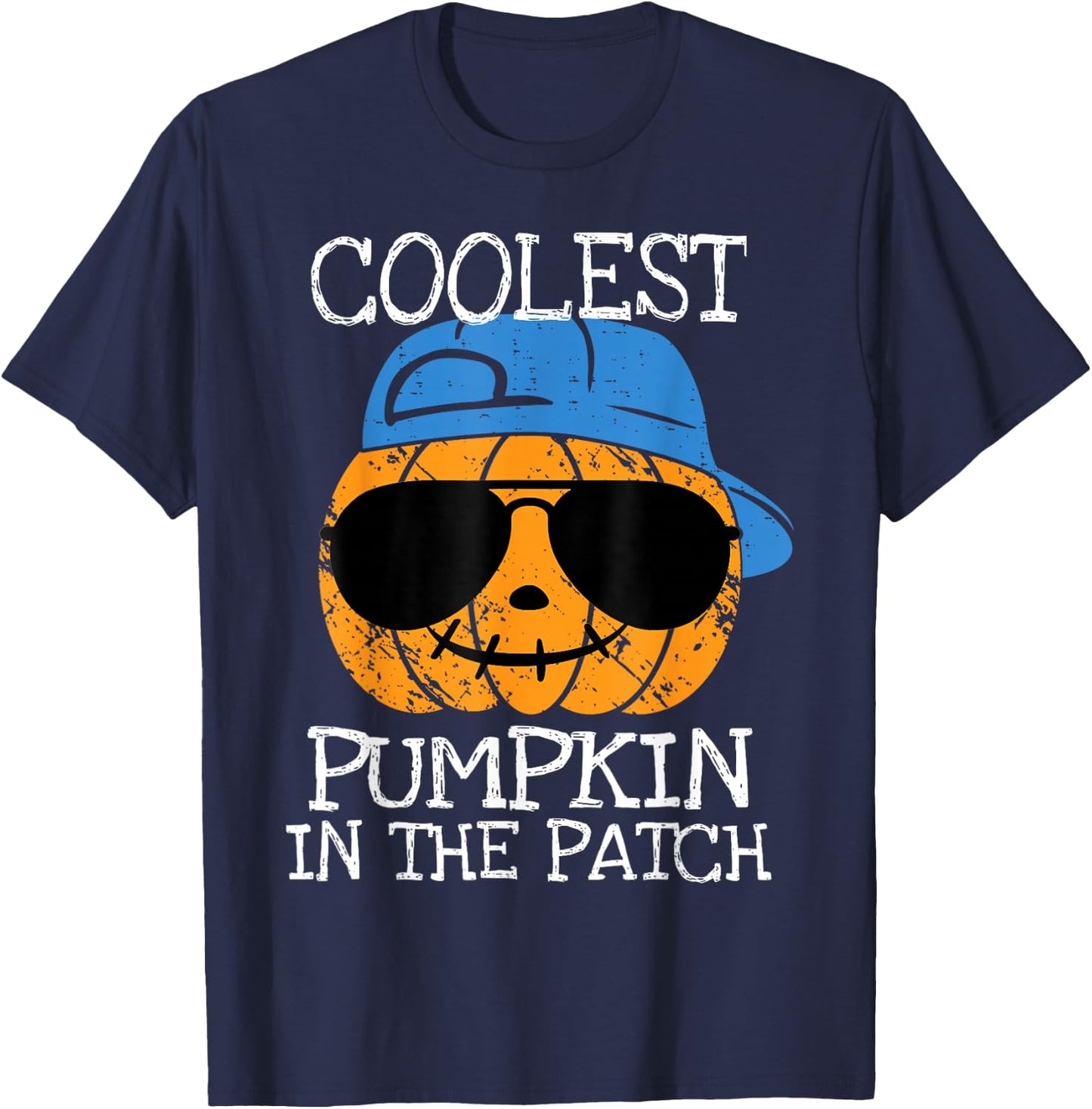 Coolest Pumpkin In The Patch Halloween Boys Girls Teen Kids T-Shirt - T-Shirt | Navy