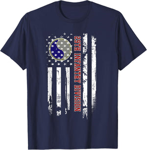 29th Infantry Division Veteran USA Flag Veterans Day Xmas Women Men T-Shirt - T-Shirt | Navy