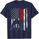 American Football Lineman Offensive Player Apparel US Flag T-Shirt - T-Shirt | Navy