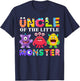 Uncle Of The Little Monster Birthday Party Family Monster T-Shirt - T-Shirt | Navy