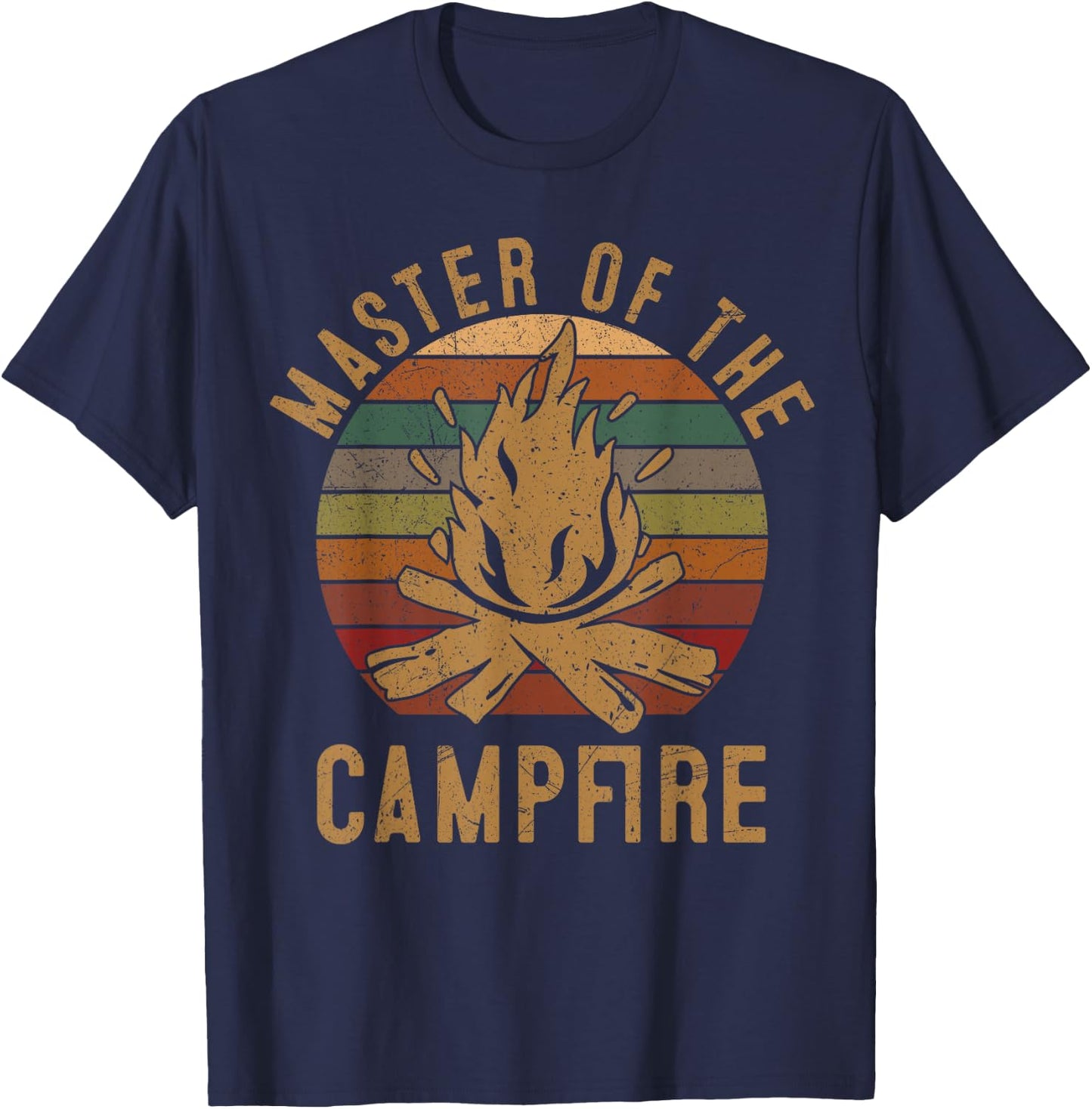 Master of the Campfire Camping Lovers Gift Camper T-Shirt - T-Shirt | Navy