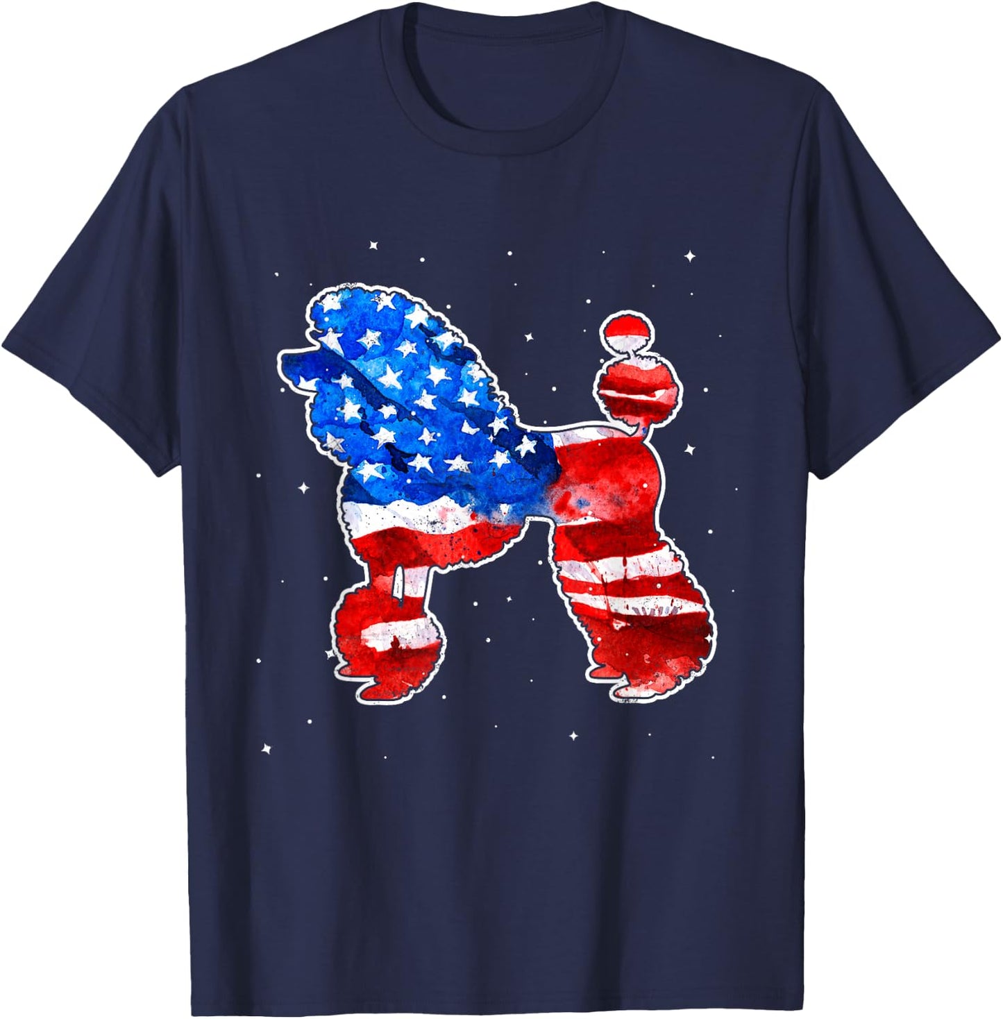 Poodle Tie Dye American Flag Patriotic 4th Of July Kids Men T-Shirt - T-Shirt | Navy
